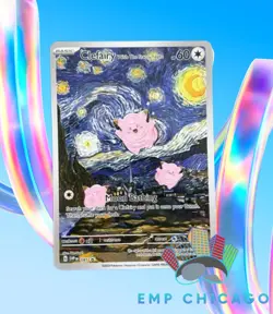 Pokemon Clefairy Starry Night Van Gogh Beautiful Moon ACG Star Trading Card NM - Image 1