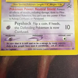 Pokemon Wotc Black Star Promo #47 Mew On a Lilly Pad - FREE SHIPPING!!! - Image 4