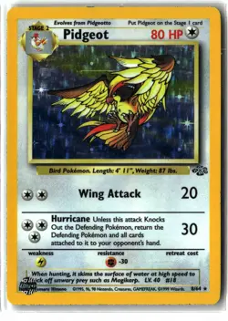 1999 Pidgeot ⭐ 8/64 Unlimited Holo Rare Jungle WOTC Vintage Pokemon LP - Image 1