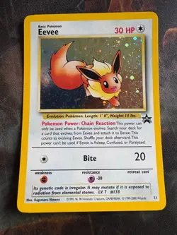 2000 Black Star Promo Eevee #11 Holo Pokemon Card MP (WEAR) - Image 1