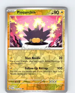 Pokemon TCG Pincurchin S&V Paldea Evolved 073/193 Reverse Holo Uncommon Card NM - Image 1