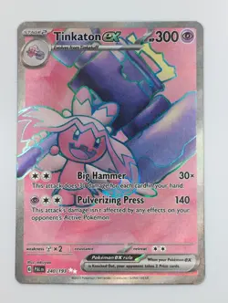 Pokemon TCG Tinkaton ex 240/193 Ultra Rare Paldea Evolved - Image 1