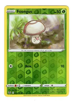 Pokemon TCG Foongus SWSH Silver Tempest 011/195 Reverse Holo Common Card NM-M - Image 1