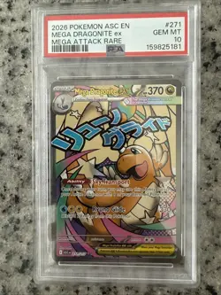 Pokemon PSA 10 Mega Dragonite ex Mega Attack Rare 2026 271/217 ASC English - Image 1