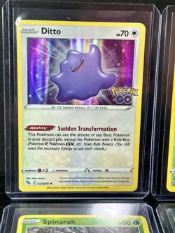 Pokemon GO Ditto 053 Complete Set Spinarak Numel Bidoof Reverse Unpeeled Sticker - Image 2