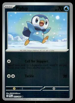 Piplup 027/094 Common Phantasmal Flames Pokemon Reverse Holo Near Mint - Image 1