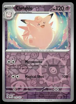 Clefable 079/167 Uncommon Twilight Masquerade Pokemon Reverse Holo Near Mint - Image 1