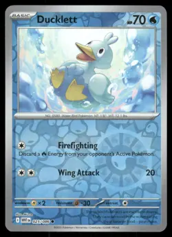 Ducklett 025/086 Common White Flare Pokemon Reverse Holo Near Mint - Image 1