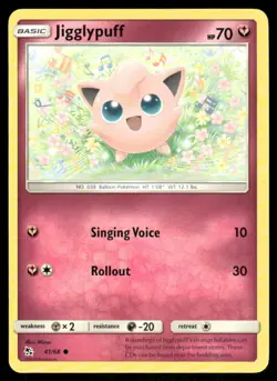 Jigglypuff 41/68 Common Hidden Fates Pokemon Near Mint - Image 1