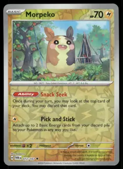 Morpeko 072/167 Uncommon Twilight Masquerade Pokemon Reverse Holo Near Mint - Image 1