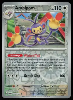 Ambipom 138/167 Uncommon Twilight Masquerade Pokemon Reverse Holo Near Mint - Image 1