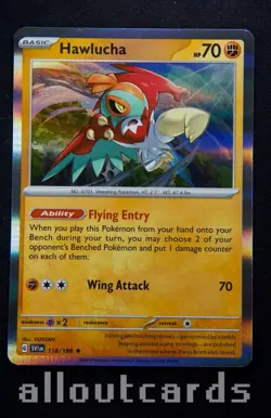 2023 Pokemon Scarlet & Violet Base Hawlucha Holo 118/198 - Image 1