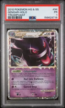 Pokemon Gengar Prime 94/102 - PSA 1 - HGSS Triumphant HeartGold SoulSilver Holo - Image 1