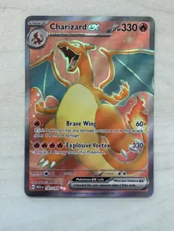Pokemon TCG Charizard Ex 183/165 Scarlet & Violet 151 Ultra Rare NM - Image 1