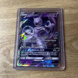 Pokemon Mewtwo GX TCG Full Art Holo Card 39/73 Shining Legends Ultra Rare - Image 1