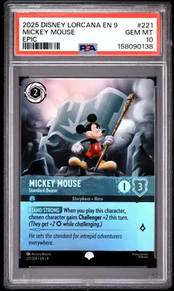 2025 Disney Lorcana Mickey Mouse Standard Bearer PSA 10 Epic Foil 221/204*EN*9 - Image 2
