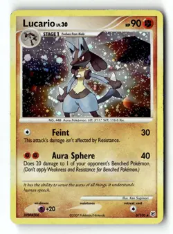 Pokemon Card Lucario LP Diamond and Pearl Holo Rare 6/130 - Image 1
