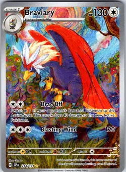 Braviary 214/191 SV08: Surging Sparks Illustration Rare Holofoil NM Pokemon TCG - Image 1