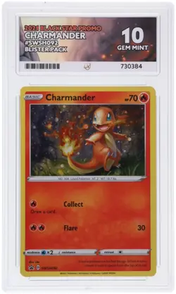 ACE 10 Charmander SWSH092 2021 Black Star Promo Graded Card POP 4 - Image 1