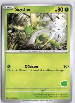 Scyther Pokemon My First Battle 2023 Bulbasaur Stamp Pokemon Trading Card - Image 3