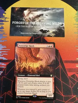 Pyreswipe Hawk Extended Art - Bloomburrow BLC Commander - Image 1
