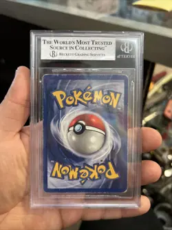 Rare Vintage Base Set Shadowless Pokemon Card Alakazam Holo 1/102 Graded BGS 2 - Image 2
