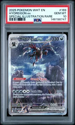2025 POKEMON WHT EN-WHITE FLARE SPECIAL ILLUSTRATION RARE HYDREIGON EX PSA 10 - Image 1