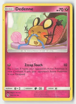 Dedenne 142/214 Uncommon Lost Thunder Pokemon Moderately Played - Image 1