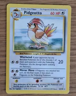 Pokemon TCG Pidgeotto Base Set 22/102 Regular Unlimited Rare LP - Image 1
