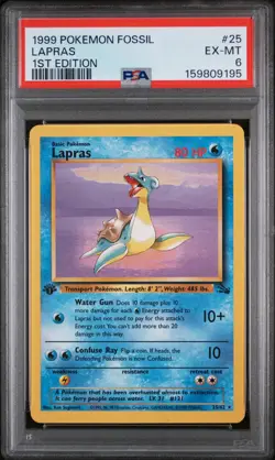 1999 POKEMON FOSSIL 1ST EDITION #25 LAPRAS PSA 6 - NEW CERTIFICATION - Image 1