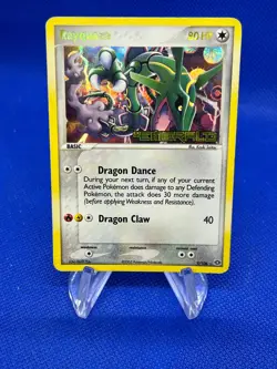 VTG 2005 Pokemon EX Emerald Rayquaza 9/106 Stamped Reverse Holo Rare MP - Image 1