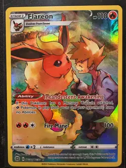 Pokemon Flareon TG01/TG30 Brilliant Stars Trainer Gallery Ultra Rare Holo 110 H… - Image 1