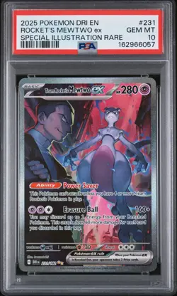 2025 POKEMON DRI EN-DESTINED RIVALS #231 TEAM ROCKET'S MEWTWO EX PSA 10 - Image 1