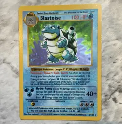Pokemon TCG Blastoise 2/102 Base Set Holo Rare English 1999 - Image 1