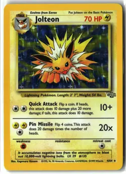 1999 Jolteon ⭐ 4/64 Vintage WOTC Holo Rare Jungle Pokemon LP - Image 1