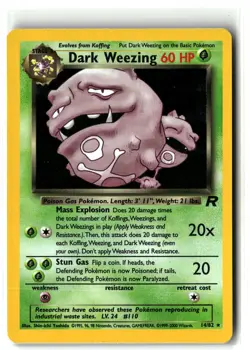 2000 Dark Weezing ⭐ 14/82 Holo Rare WOTC Vintage Team Rocket Pokemon NM - Image 1