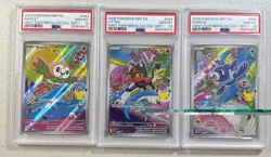 First Partner Series 1 Rowlet Litten Popplio Alola Sequential PSA 10 Pokemon b - Image 1