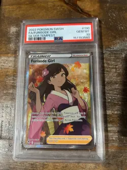 POKEMON 2022 SWSH Silver Tempest Full Art Trainer FURISODE GIRL #190 PSA 10 Gem - Image 1