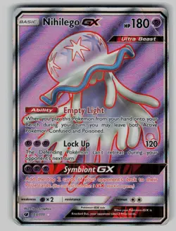 Nihilego GX 103/111 Ultra Rare Crimson Invasion Pokemon Holo Heavily Played - Image 1