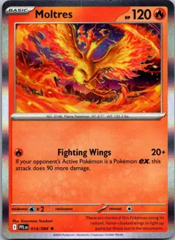 Moltres 014/094 Rare Phantasmal Flames Pokemon Holo Near Mint - Image 1