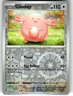 Chansey Reverse Holo 144/198 SV01: Scarlet & Violet Base NM Pokemon Fast Ship - Image 1