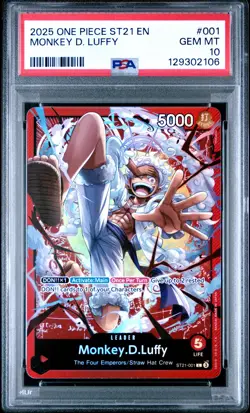 One Piece Starter Deck St21-Ex Gear 5 #001 Monkey D. Luffy PSA 10 - Image 1