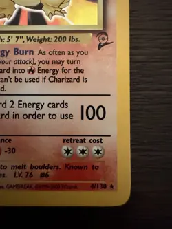 1999-2000 Pokemon TCG Charizard Base Set 2 Holo Rare Card 4/102 - Image 4