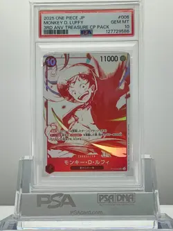 PSA10 One Piece Card Monkey D. Luffy JP 3rd ANV Treasure CP PACK ST10-006 SR - Image 1