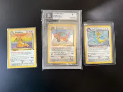 Pokemon 1999 Movie Promo Beckett 7 Dragonite & Dark Dragonite 3-Card Lot Holo - Image 1