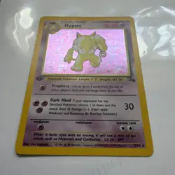 Pokemon TCG Hypno 1st Edition Holo Card Fossil Rare, 8/62 - Image 1