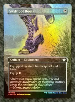 Swiftfoot Boots Borderless Foil MTG Foundations - NM - - Image 1