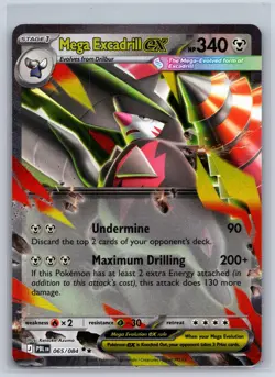 Mega Excadrill ex 065/084 Double Rare Pitch Black Pokemon Holo Near Mint - Image 1