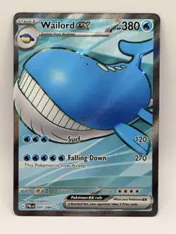 Wailord EX 097/084 Full Art Ultra Rare Me05: Pitch Black Holo Pokemon TCG - Image 1
