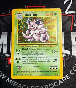 Pokemon TCG Nidoking 11/102 Base Set Holo Rare EN 90HP 1999-2000 Wizards - Image 1